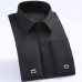 Men's French Cuff Shirts Long Sleeves Business Casual Formal Slim Dress Shirts