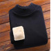 Mens Casual Winter Sweater Warm Thicken High Neck Wool Fur Pullover Leisure Soft