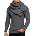 Mens Pullover Hoodies Knitted Winter Turtleneck Cardigan Casual Sweaters Coats