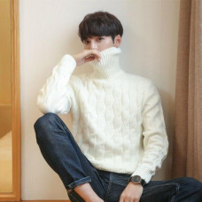 Mens Winter Turtleneck Sweater Jumper Knitting Shirts Tops Knitwear Pullover New