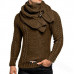 Mens Pullover Hoodies Knitted Winter Turtleneck Cardigan Casual Sweaters Coats