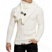 Mens Pullover Hoodies Knitted Winter Turtleneck Cardigan Casual Sweaters Coats