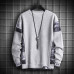 Men's Plus Size Waffle Contrast Color Stitching Sweatshirt