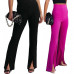 Women's Casual High Waist Flare Pants Elegant Split Bell Bottom Wide Leg Pants