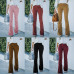 Womens Flared Pants High Waist Velvet Corduroy Bell Bottoms Trousers