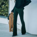 Womens Flared Pants High Waist Velvet Corduroy Bell Bottoms Trousers