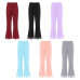 Womens Trousers Chiffon Pants Office Flared Bottoms Smooth Leggings Concert