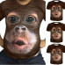 Summer 3D Monkey-Face Gorilla T-Shirt Orangutan Cosplay Short Sleeve Shirt Funny