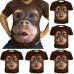 Summer 3D Monkey-Face Gorilla T-Shirt Orangutan Cosplay Short Sleeve Shirt Funny