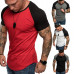 Mens T-shirt Fitness Athletic T-shirt Round Neck Casual Top Breathable Muscle