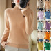 Women's Slim Half-Turtleneck Cashmere Wool Knitted Jumper Pullover Soft Sweaters