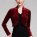 Cropped Bolero Velvet Cardigan Shrug Jacket Open Front Formal Party Wedding Slim