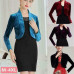 Cropped Bolero Velvet Cardigan Shrug Jacket Open Front Formal Party Wedding Slim