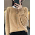 Ladies Merino Wool Long Sleeve Knitted Cashmere Sweater Knitted O-Neck Cardigan