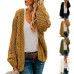 Women Solid Color Bat Sleeve Warm Knitting Cardigan Slim Loose Jacket Coat Tops